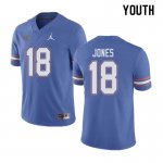 Youth Florida Gators #18 Jalon Jones NCAA Jordan Brand Blue Authentic Stitched College Football Jersey GWQ3662ZC